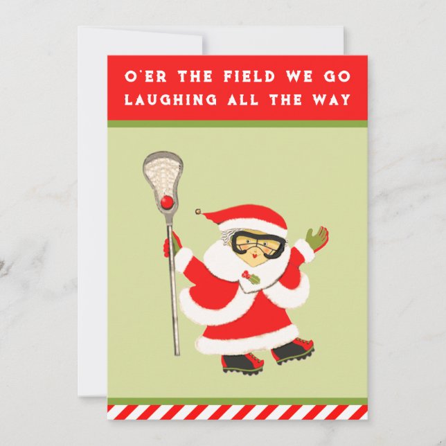 Flickors Lacrosse Julkort (Framsida)