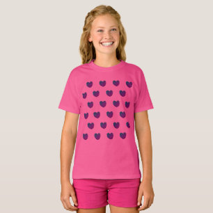 Flickors lila hjärta T-shirt