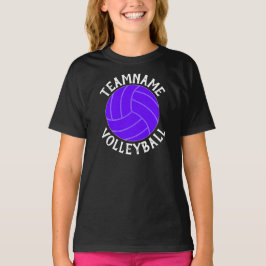Flickors Lila Volleyball Team, spelare och nummer T Shirt