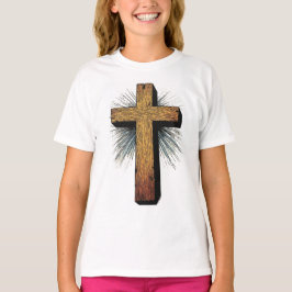 Flickors modiga kristna kors T-shirt