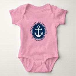 Flickors nautiska ankartåg Navy Kapten Båt Namn T Shirt