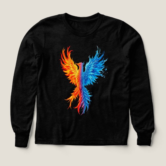 Flickors Phoenix Rising Premium Långärmad T Shirt (Design framsida)