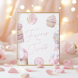 Flickors Rosa Candy Favors and Treats Tabletop Sig Poster