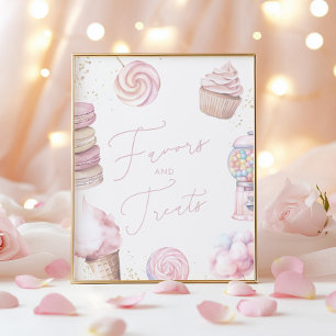 Flickors Rosa Candy Favors and Treats Tabletop Sig Poster