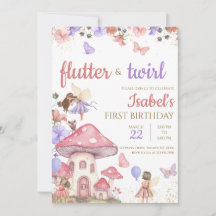 Flickors Rosa Lila Blommigt Fairy Birthday