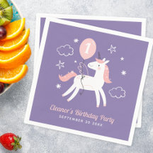 Flickors Rosa och Lila Unicorn Birthday