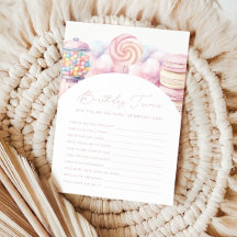 Flickors Rosa Sweet One Candy 1st Birthday Trivia