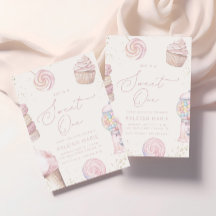 Flickors Rosa Sweet One Candy Ice Cream 1:a födels