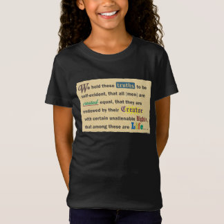 Flickors skjortor med en deklaration. t shirt