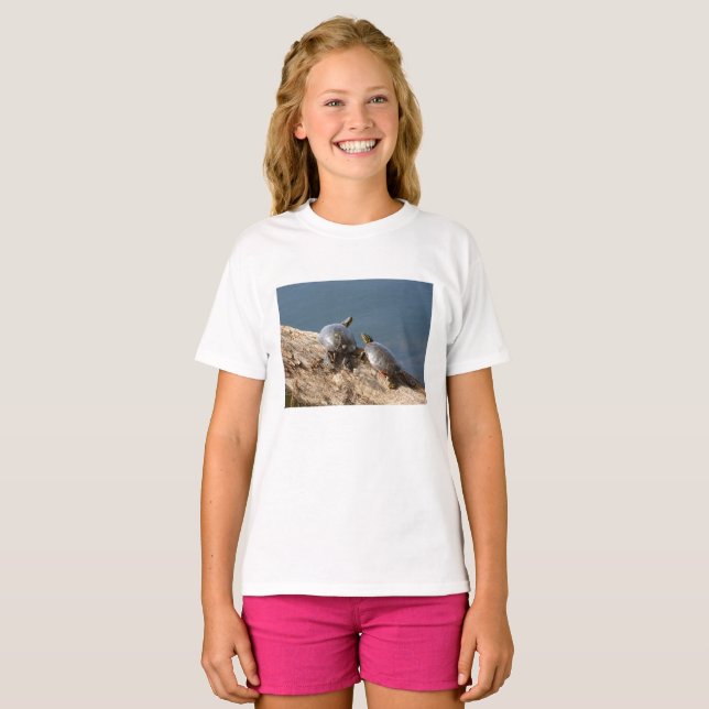 Flickors sköldpaddspar t-shirt (Hel framsida)