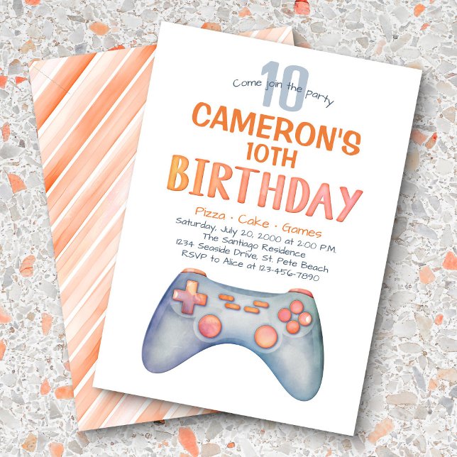 Flickors Söt Video Game Birthday Inbjudningar (Skapare uppladdad)