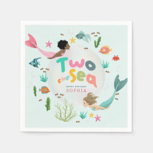 Flickors Whimsical Under the Sea Splash 2-årsdag Pappersservett