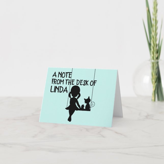 FLICKORT MED KATTENOTERAD PERSONLIG ANTECKNINGSKORT (Framsida)