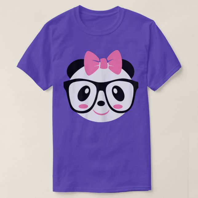 Flickpanda, Panda, Cute Panda med glasögon  T Shirt (Design framsida)