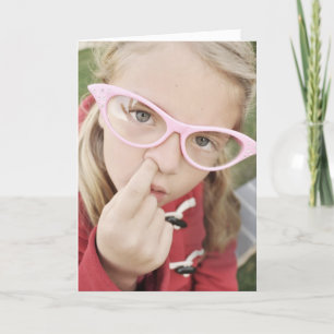 Flickplockning Nose Birthday Card Kort