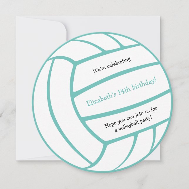 Flickpojkar ANY färg volleyball födelsedagsfest Meddelande (Framsida)