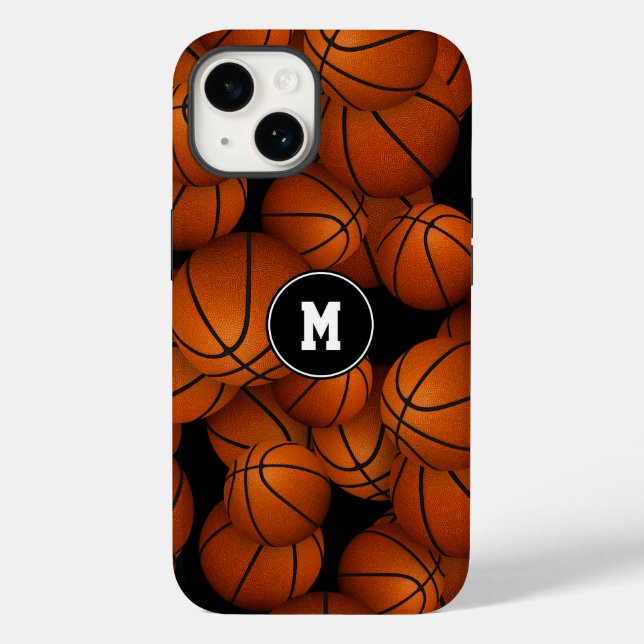 Flickpojkar med monogrammet basketbollar mönster (Baksida)