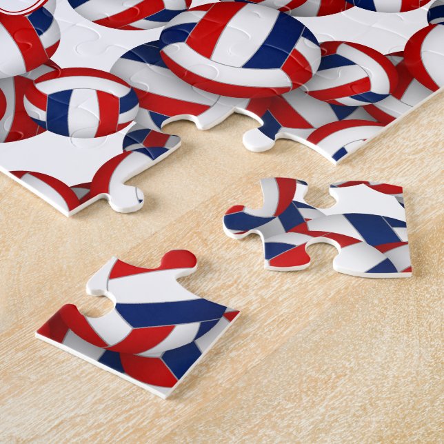 Flickpojkar namn Red Blue volleyball Team färg Pussel (Sidan)