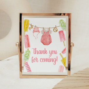 Flickpopsicle Baby Shower Tack för kortet Poster
