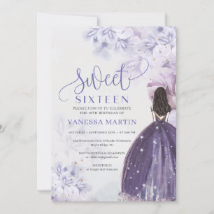 Flickprinsessa med lila dress vår bohemian inbjudningar