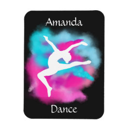 Flickr Dance Leap Rosa Blue Färg Bomb med Namn Magnet