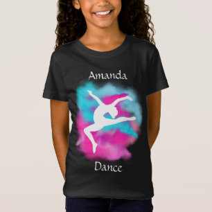Flickr Dance Leap Rosa Blue Färg Bomb med Namn T Shirt