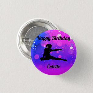 Flickr Gymnastics Grattis på födelsedagen Button Knapp