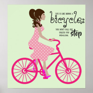 Flickriding på Rosa Bicycle Poster