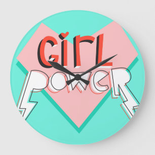 Flickström: Cute Graphic Slogan Stor Klocka