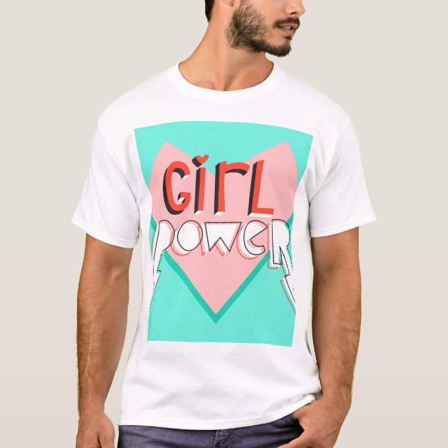 Flickström: Cute Graphic Slogan T Shirt (Framsida)