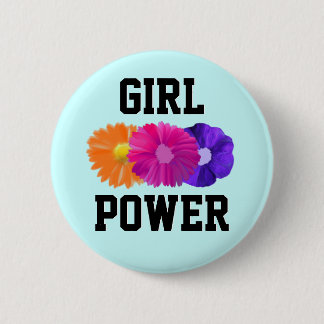 Flickström och blommor knapp