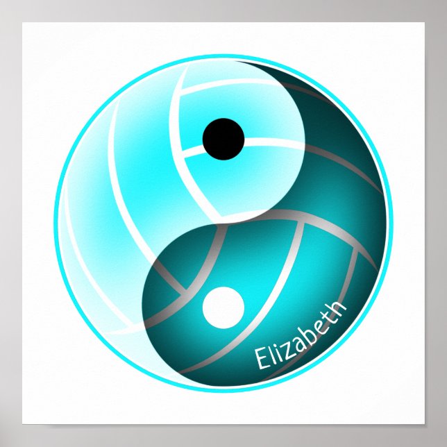 Flickturkos yin yang sport volleyball poster (Framsidan)