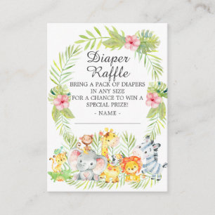 Flickungeldjur Babyskor Diaper Raffle Tilläggskort