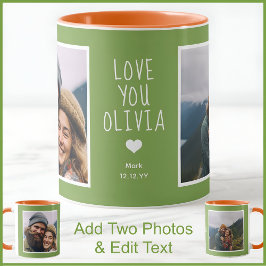 Flickvän Älskar Dig Bilder Moderna Gröna C111 Vita Mugg