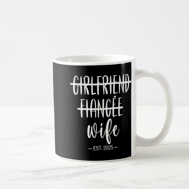 Flickvän Fästmö Hustru 2025 Nygifta Bröllop H Kaffemugg (Höger)