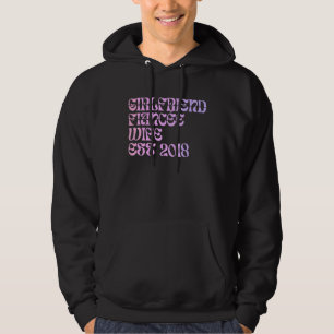 Flickvän Fästmö Hustru Est 2018 Bröllopsjubileum Hoodie