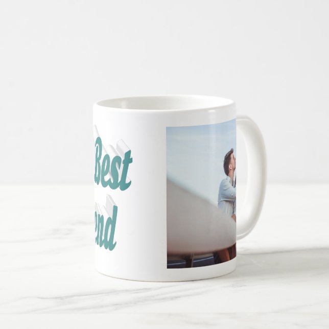 Flickvän foto grön typografi kaffemugg (Framsida höger)