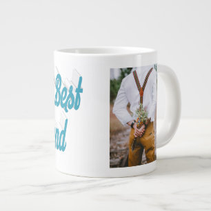 Flickvän foto himmelblå skrift jumbo mugg