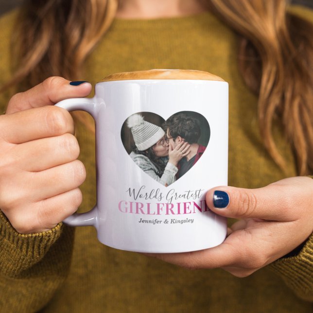 Flickvän Foto Hjärta Present Kaffemugg (Skapare uppladdad)