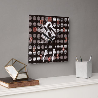 flickvän fyrkantig klocka