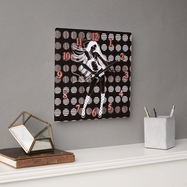 flickvän fyrkantig klocka (Kontor)