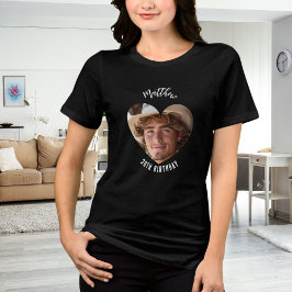 Flickvän med foto på födelsedagstjuret t shirt