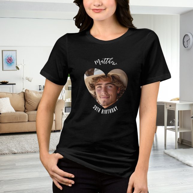 Flickvän med foto på födelsedagstjuret t shirt (Skapare uppladdad)
