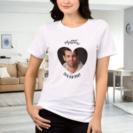 Flickvän med foto på födelsedagstjuret t shirt