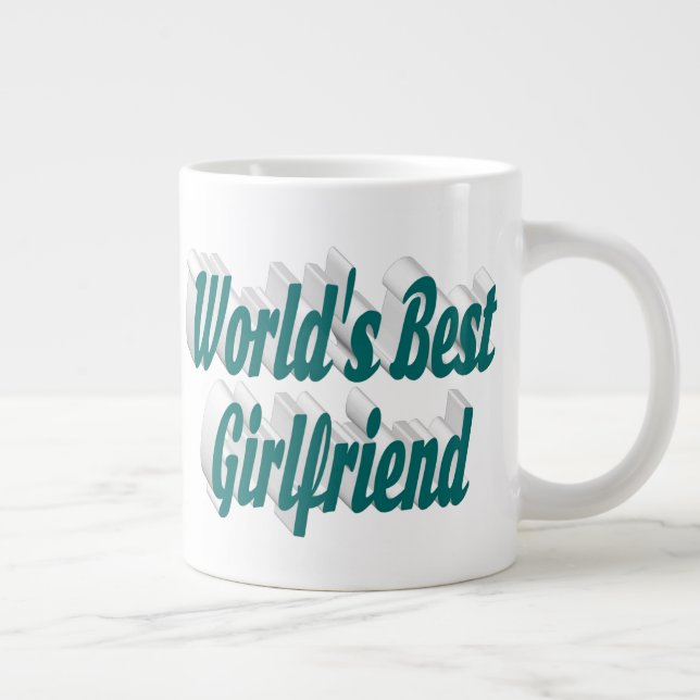 Flickvän med grönt halv typografi jumbo mugg (Höger)