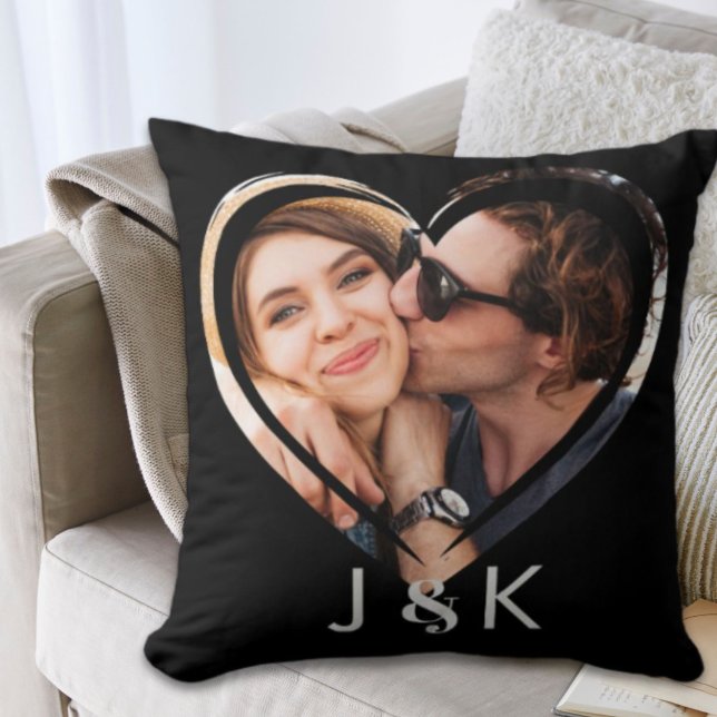 Flickvän Pojkvän Foto Collage Daterande Par Kudde (Girlfriend Boyfriend Photo Collage Dating Couple Throw Pillow)