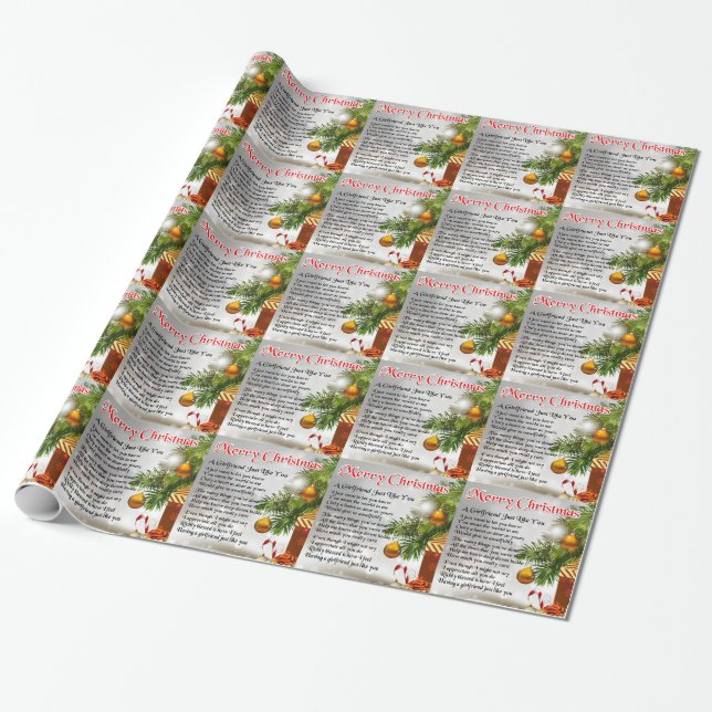 Flickvändikt - juldesign presentpapper (Utrullad)