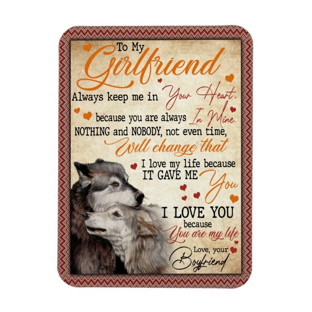 Flickvängåvor| Brev till min flickvän Magnet (Vertikal)