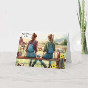Flickvännen på "Grabben"-födelsedagen Kort