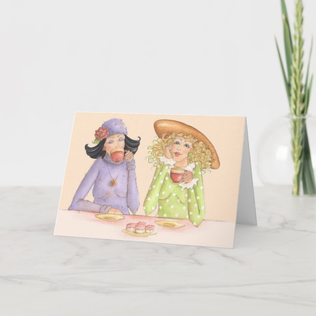 Flickvänner är systrar - gratulationskort kort (Framsida)